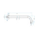 GRIFERIA BRAZO DE DUCHA NEGRO MATE 30CM PARA BAÑO NEGRO