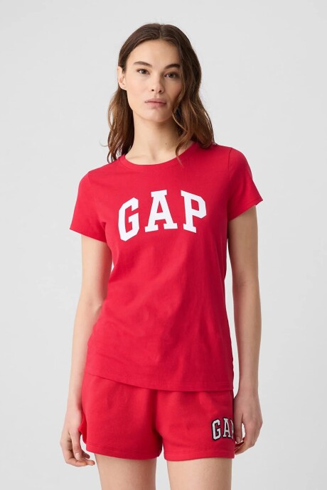 Remera Logo Gap Manga Corta Mujer Slipper Red