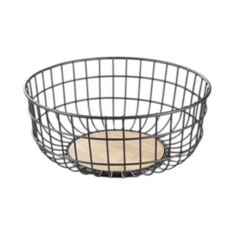 Canasto29X16X125Cms Acero Negro Y Bambu