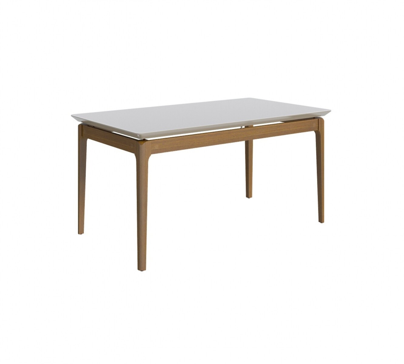 Mesa de Comedor Wind Línea Manhattan Vidrio - Blanco/Natural 