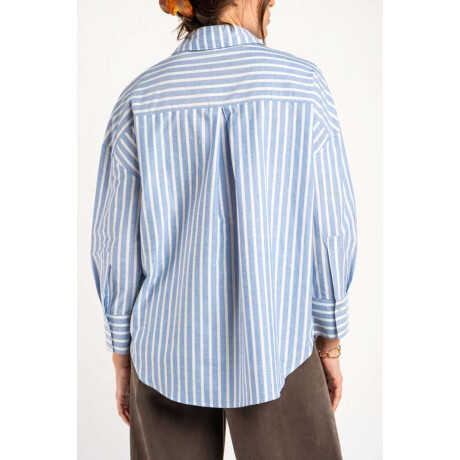 Camisa Rayada Azul