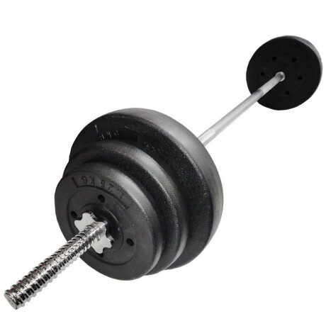 Set 2 Mancuernas + Barra 1.5m + 40kg + 2 Hand Grip 4 Discos 5kg + 8 de 2.5kg