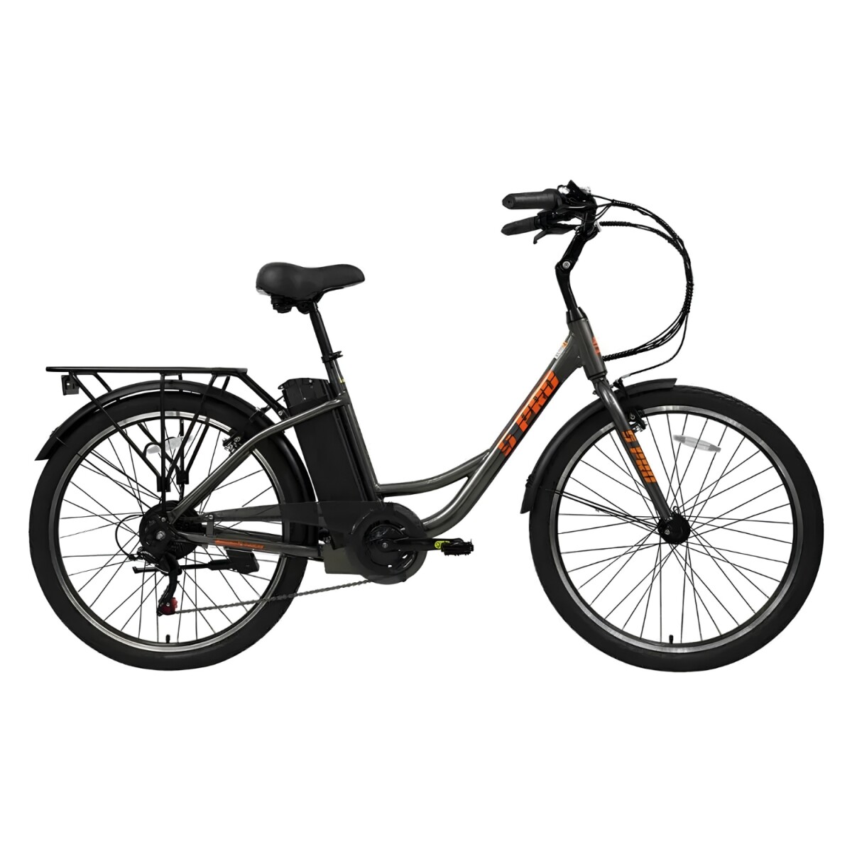 Bicicleta Eléctrica De Paseo S-pro E-strada Rodado 26 - Gris 
