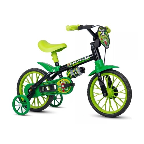 Bicicleta - Rodado 12 - Nathor Fireman - negro/verde Bicicleta - Rodado 12 - Nathor Fireman - negro/verde