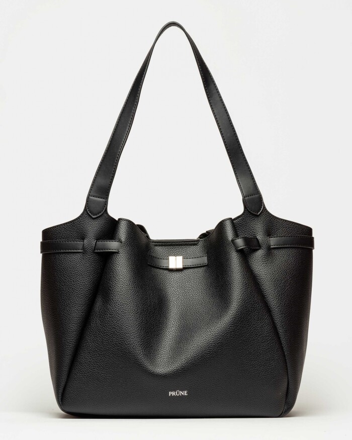 Bolso Marble en efecto cuero graneado Negro