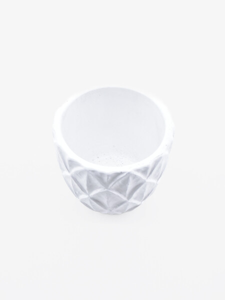 MACETA HOJAS 3D BLANCO