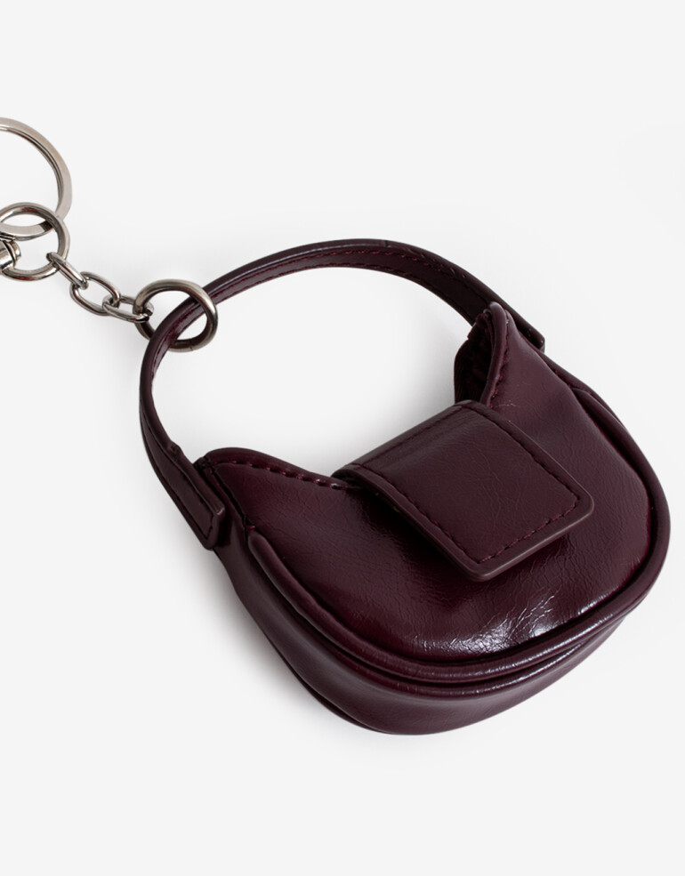 Monederos Llavero Y Mini Bag Con Solapa - Rojo Burdeaux
