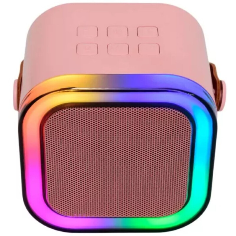 Parlante A Batería Bluetooth Con Luces Led De Colores Rosa