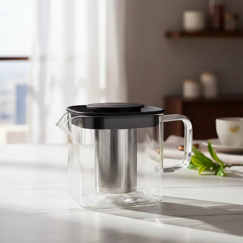 Tetera Cuadrada de Vidrio con Infusor - 61763/060 - Tramontina Tetera Cuadrada de Vidrio con Infusor - 61763/060 - Tramontina