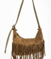Cartera Gamuza Vegana Flecos Oliva