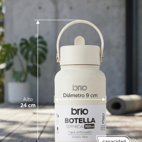 Botella Térmica Brio 950ml Acero Inox Crema