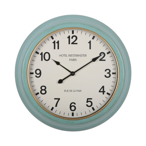 RELOJ DE PARED HIERRO D41X41X8.5CM BORDE VERDE RELOJ DE PARED HIERRO D41X41X8.5CM BORDE VERDE