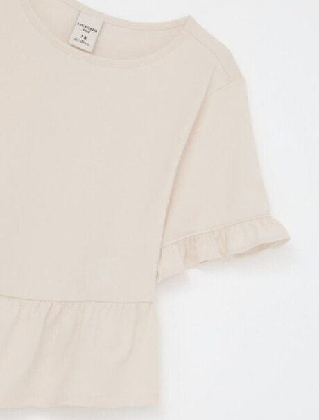 BLUSA INFANTIL CON VOLADOS BEIGE