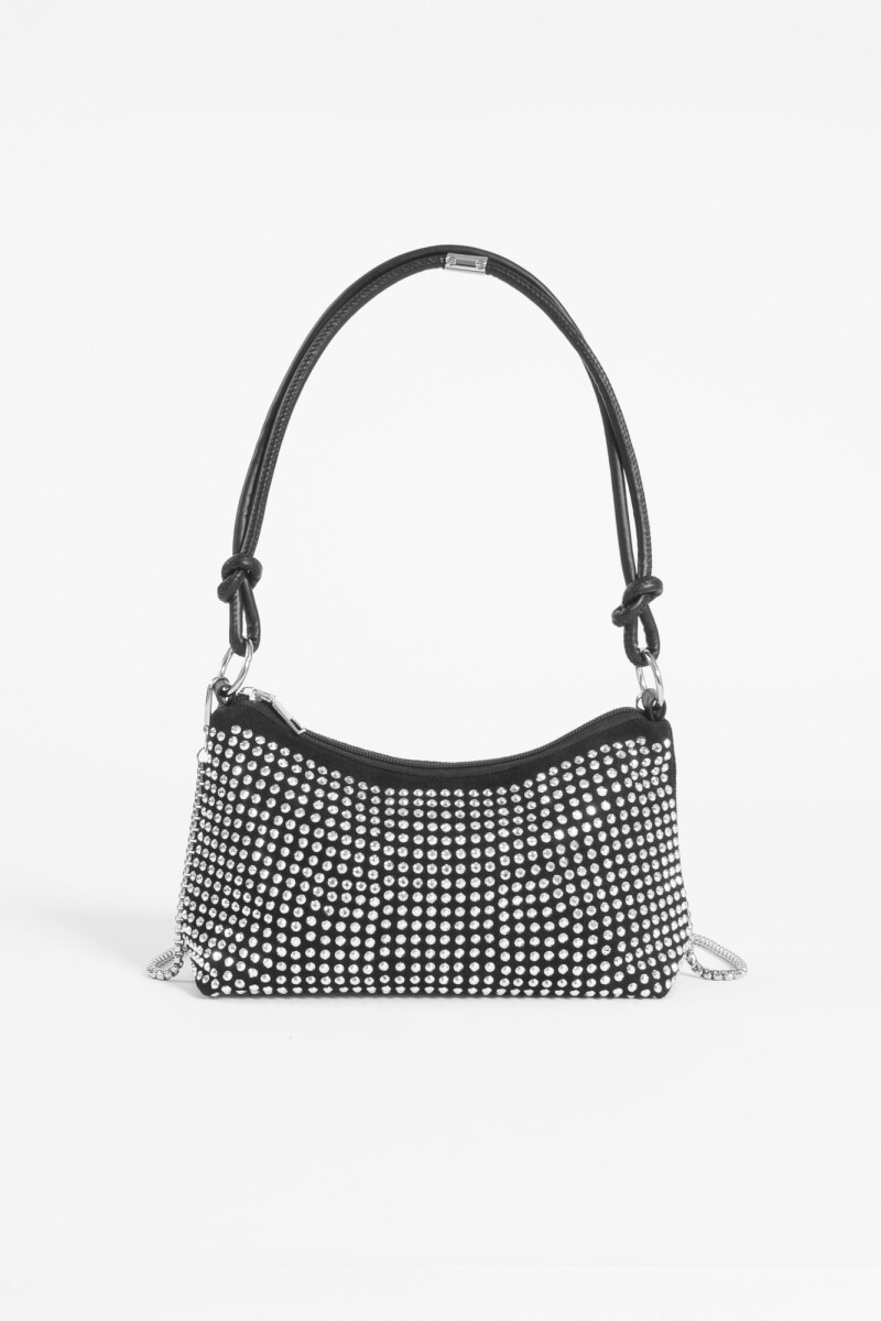 Cartera fiesta strass plateado