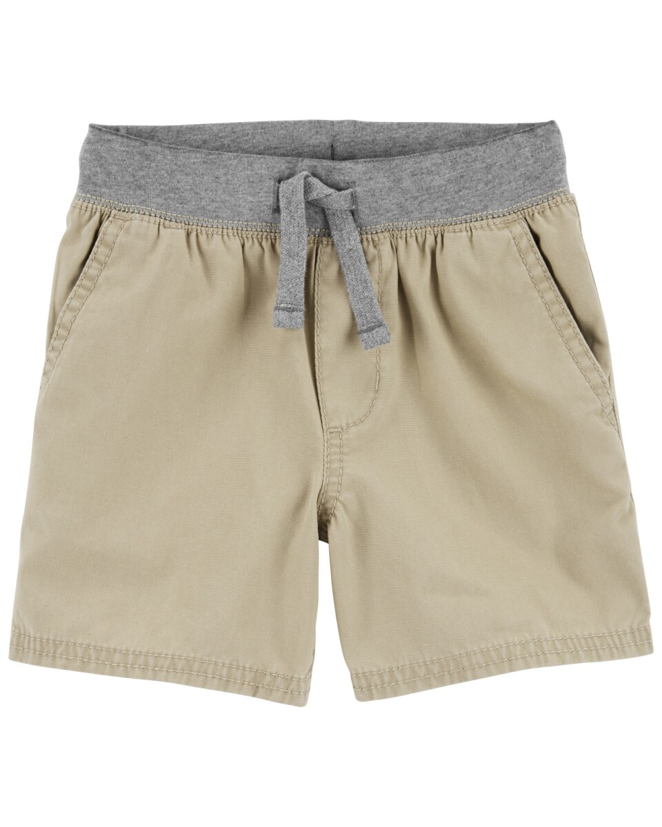 Short de algodón con cordón, khaki. Talles 2-5T 