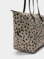 Bolso Shopper De Nylon Estampado Animal crudo