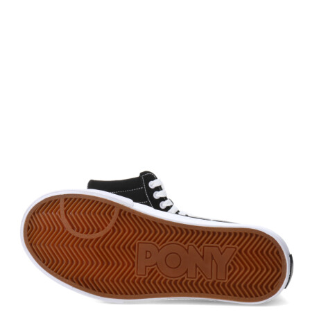 Botas de Mujer PONY Casual Lona Negro - Blanco