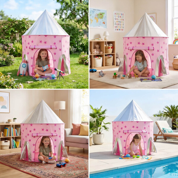 Carpa Casita Infantil Para Niños Casa Tipi Espacio Nave Cohete Espacial Estrellas Imback Color Rosa Carpa Casita Infantil Para Niños Casa Tipi Espacio Nave Cohete Espacial Estrellas Imback Color Rosa