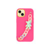 Protector para iPhone 15 fucsia correa multicolor Protector Para Iphone 15 Fucsia Correa Multicolor