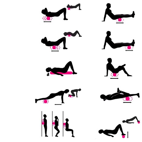 Rolo Pilates Yoga Rodillo Sensitivo 33cm Masajeador Celeste