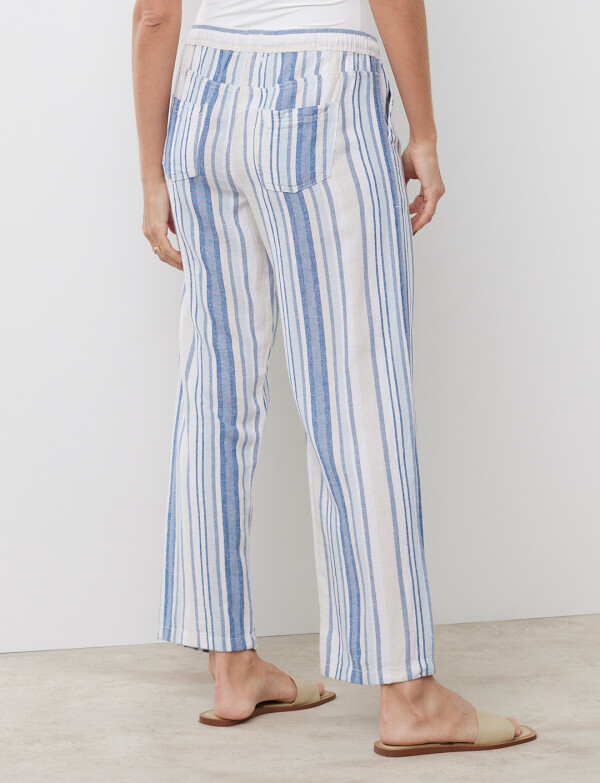 Pantalon Lino AZUL/MULTI