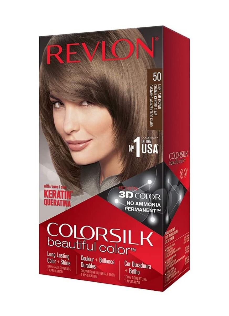 Revlon ColorSilk - Tinte para el cabello, 50 castaño ceniza claro 