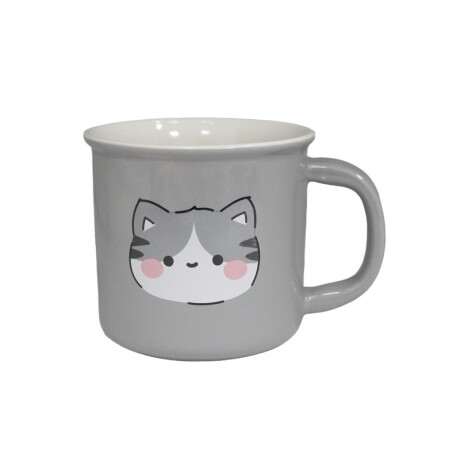 Taza cerámica animales 390ml gris