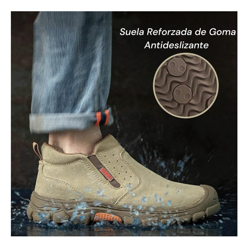 Calzado De Trabajo Seguridad Punta Reforzada Estilo Bota Beige