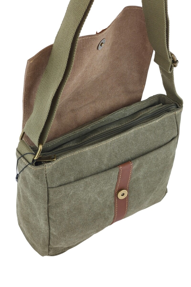 Morral de lona Verde con Marrón