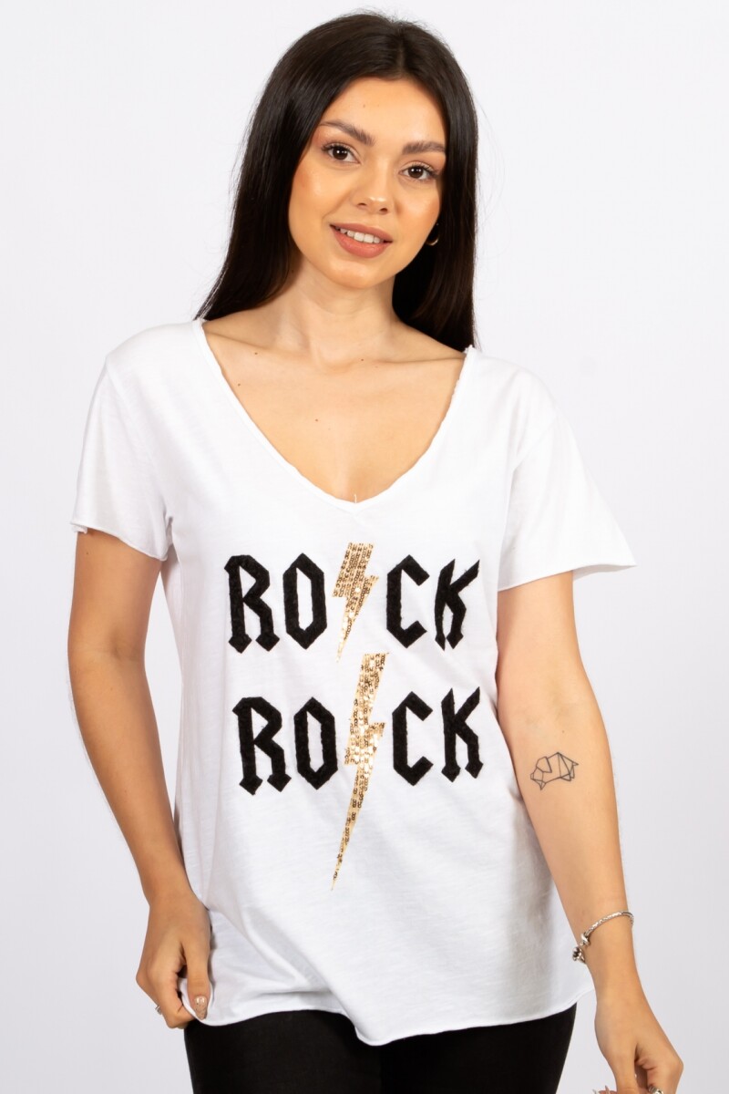 Remera Rock Rock Blanco