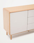 Aparador Anielle 1 puerta y 3 cajones de madera maciza y chapa de fresno 150 x 78 cm