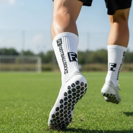 Par de Medias Deportivas Antideslizantes para Fútbol FS Blancas