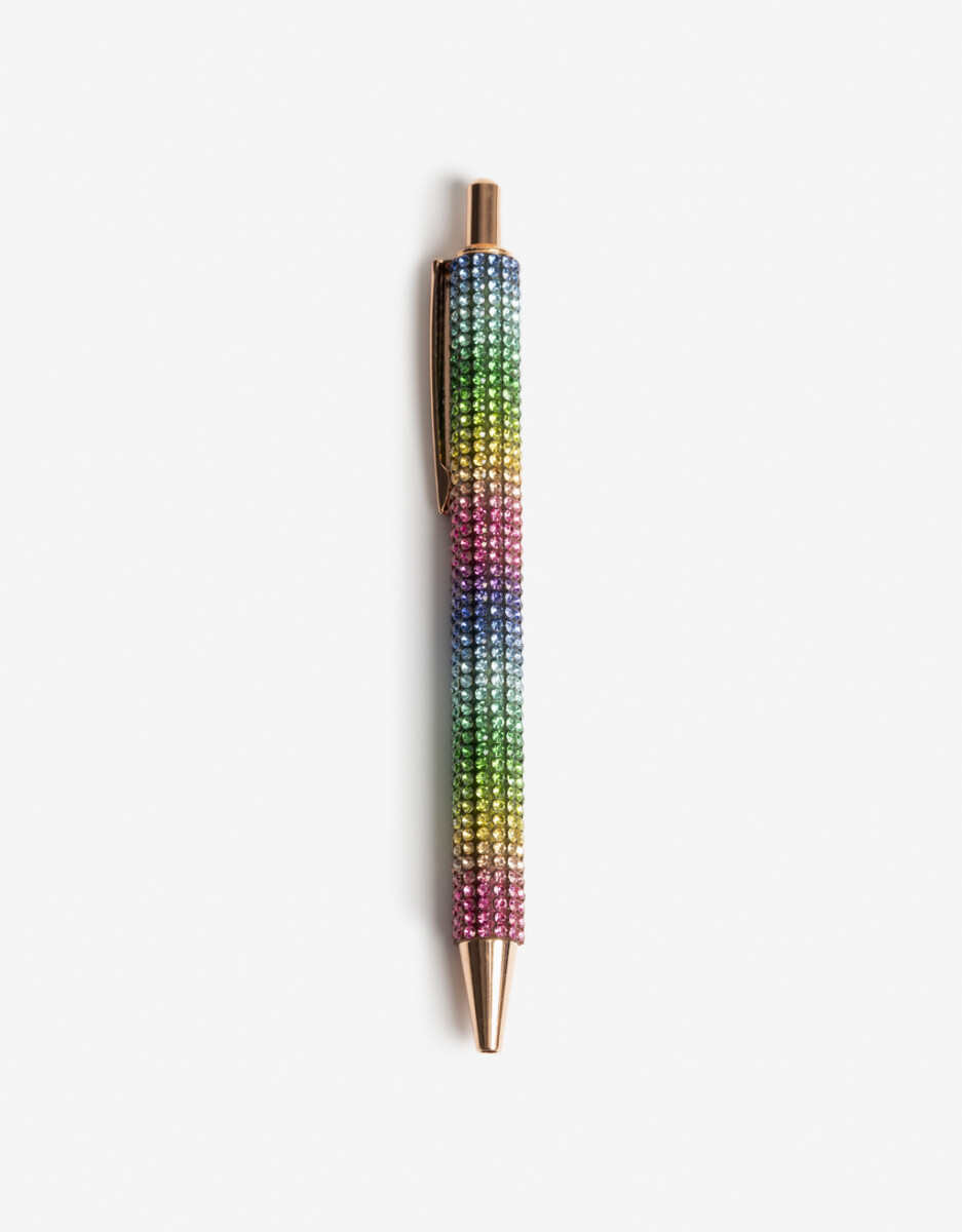 Lapicera Con Strass Arcoiris 