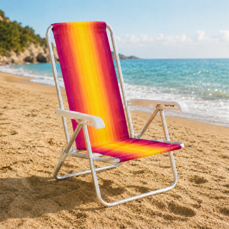 Set x2 Silla reclinable 4 posiciones aluminio NARANJA