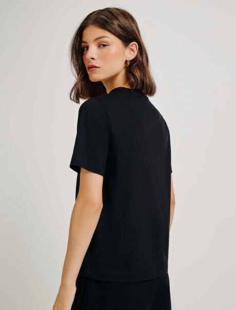 CAMISETA BÁSICA MANGA CORTA NEGRO