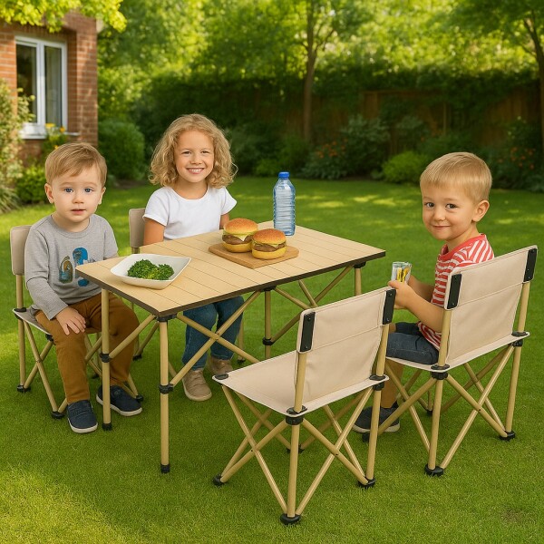 Juego Infantil de Mesa y 4 Sillas Juego Infantil de Mesa y 4 Sillas