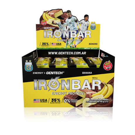 Gentech Iron Full Bar Proteina 12 Barras Banana