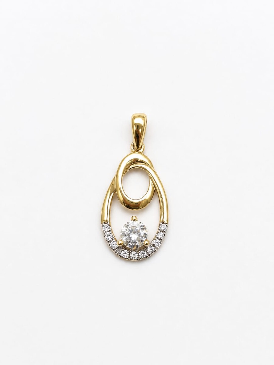 Colgante calado Oro 10 Kt y zirconias 