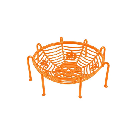 Canasto Caramelera Calavera Naranja