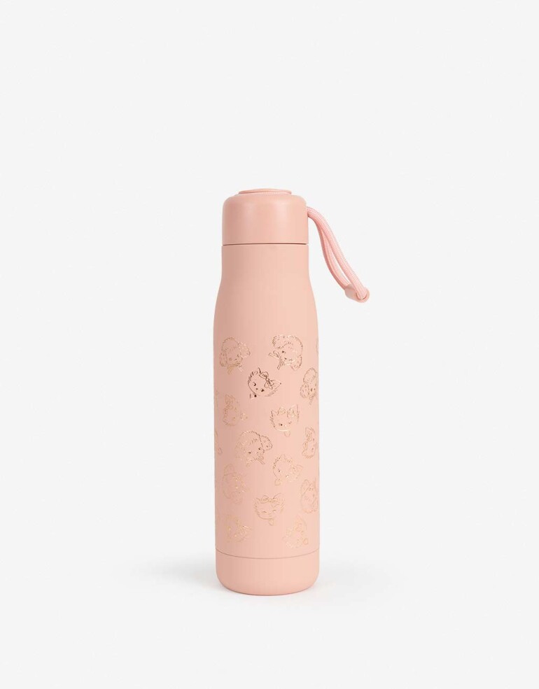 Artículos cocina Botellas Botella Térmica Estampado Metalizado Antique Cat - Rosa Polvo