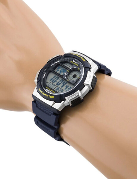 Reloj Digital Multifunción Casio AE-1000W Resistente al Agua 100mts Gris/Azul Oscuro