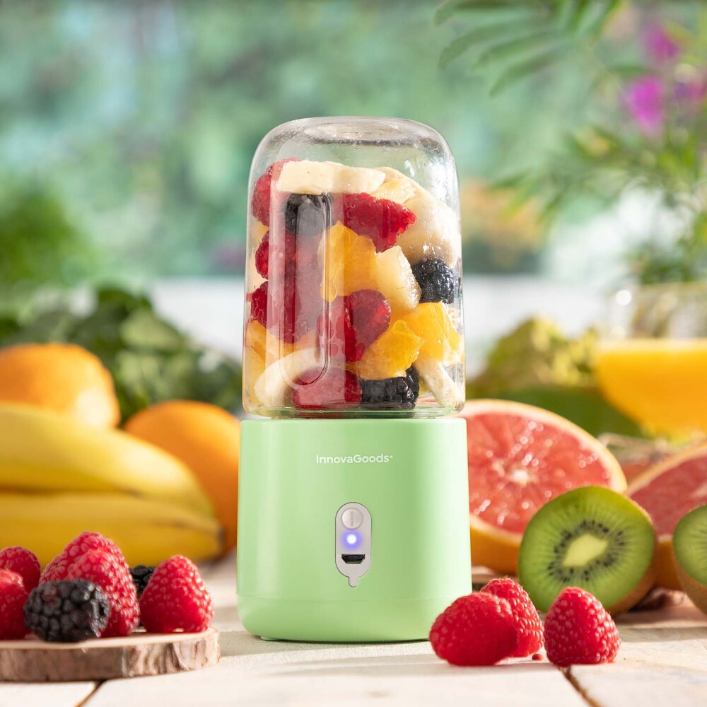 BATIDORA PORTÁTIL REC 250ML ABS-Y-ACERO-INOXIDABLE VERDE INNOVAGOODS