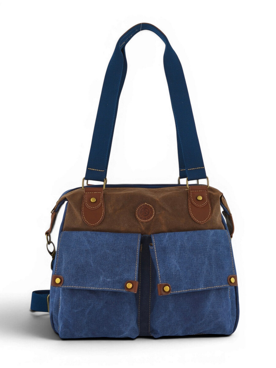 Morral de lona vintage - Azul 