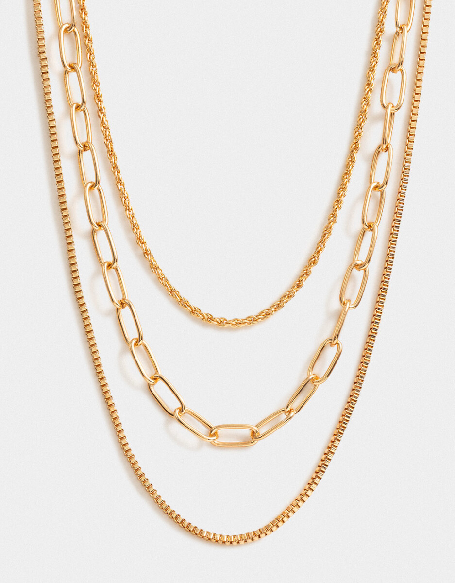 Collar Corto Bañado En Oro 