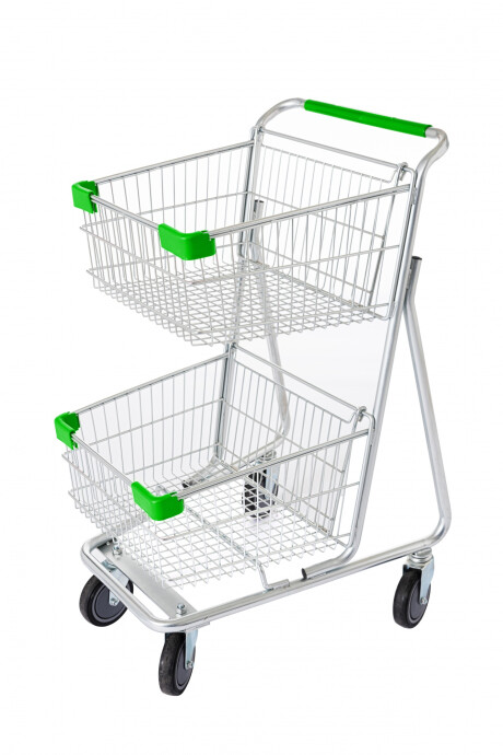 Carro De Supermercado 2 Canastos Verde Carro De Supermercado 2 Canastos Verde
