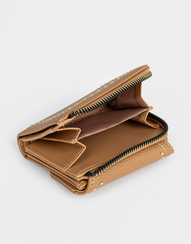Billetera Billetera Con Tachas - Marron Camel