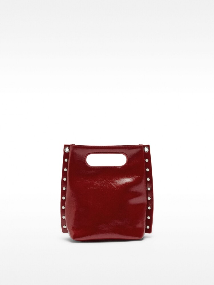 Bolso Tote Con Efecto Craquelado rojo