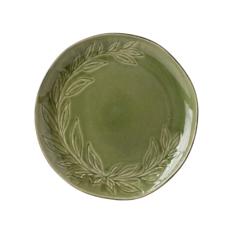 PLATO PLAYO CERAMICA VERDE C/DIS 25.5CM Unica