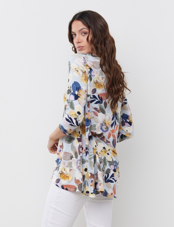 Blusa Flores CELESTE/MULTI