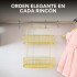 Organizador de Baño Metálico P/ Colgar con 2 Niveles Estante Color Dorado
